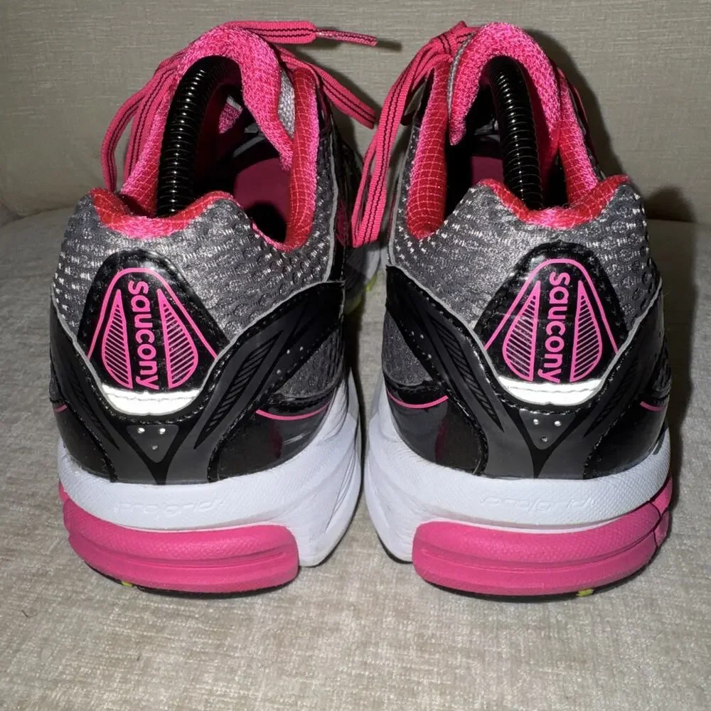 Saucony Guide 6 Womens Gray/Pink/Yellow Sneakers Running Shoe Size 10.5 EUC